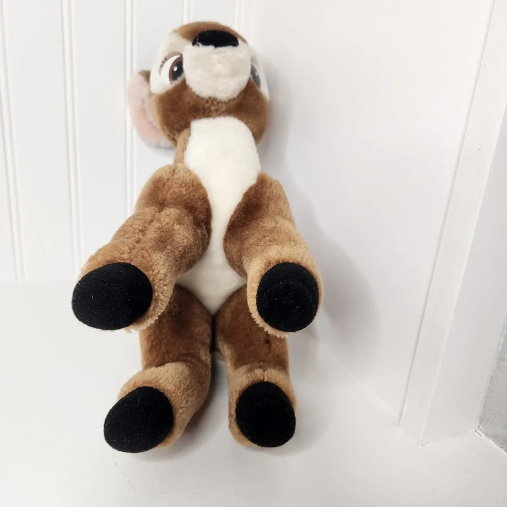 Vintage 1980s Disney World Bambi Plush Brown Soft Stuffed Animal Deer Disneyland